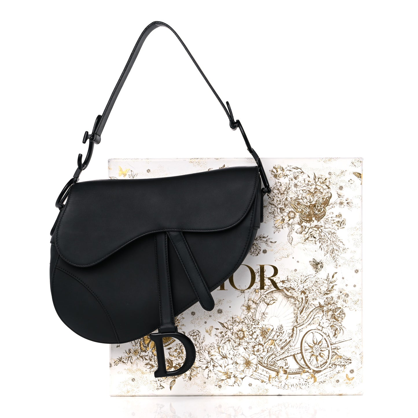 Ultra Matte Calfskin Saddle Bag Black