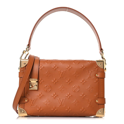 Louis Vuitton Calfskin Debossed Monogram Side Trunk Tan 1 of 11