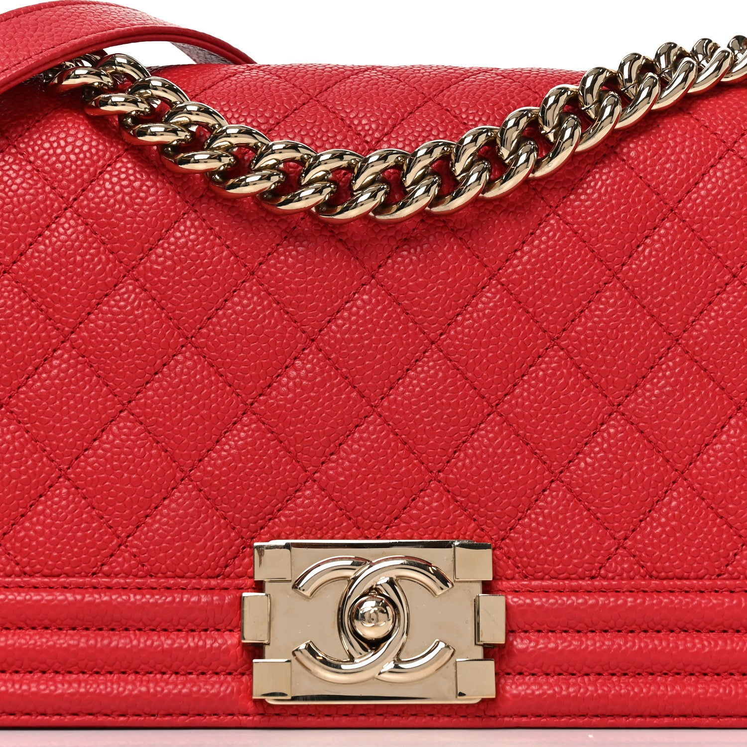 Chanel Caviar Quilted Medium Boy Flap Red 8 of 11