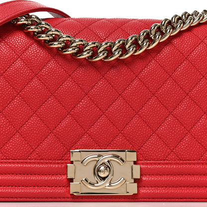 Chanel Caviar Quilted Medium Boy Flap Red 8 of 11
