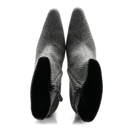 Balenciaga Wool Plaid Ankle Boots 41 Black White 2 of 10