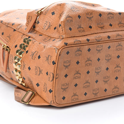 MCM Visetos Large Side Studs Stark Backpack Cognac 8 of 9