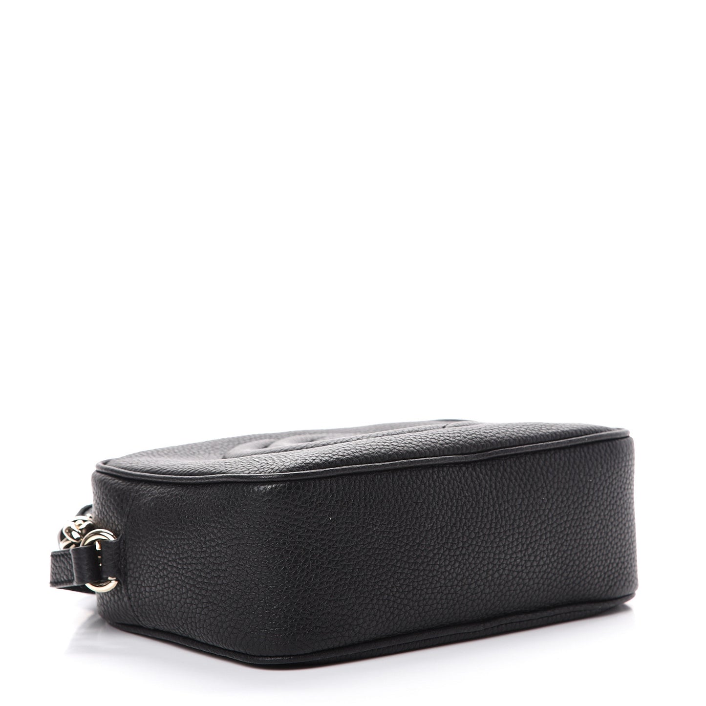 Pebbled Calfskin Small Soho Disco Bag Black
