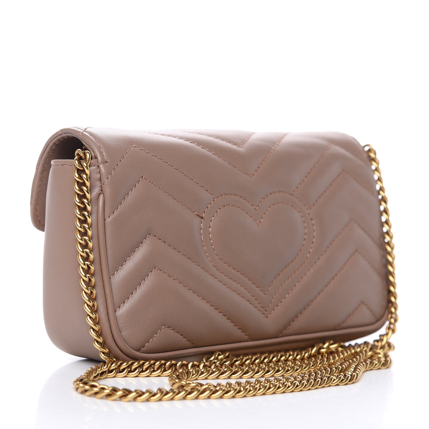 Calfskin Matelasse Super Mini GG Marmont Shoulder Bag Porcelain Rose