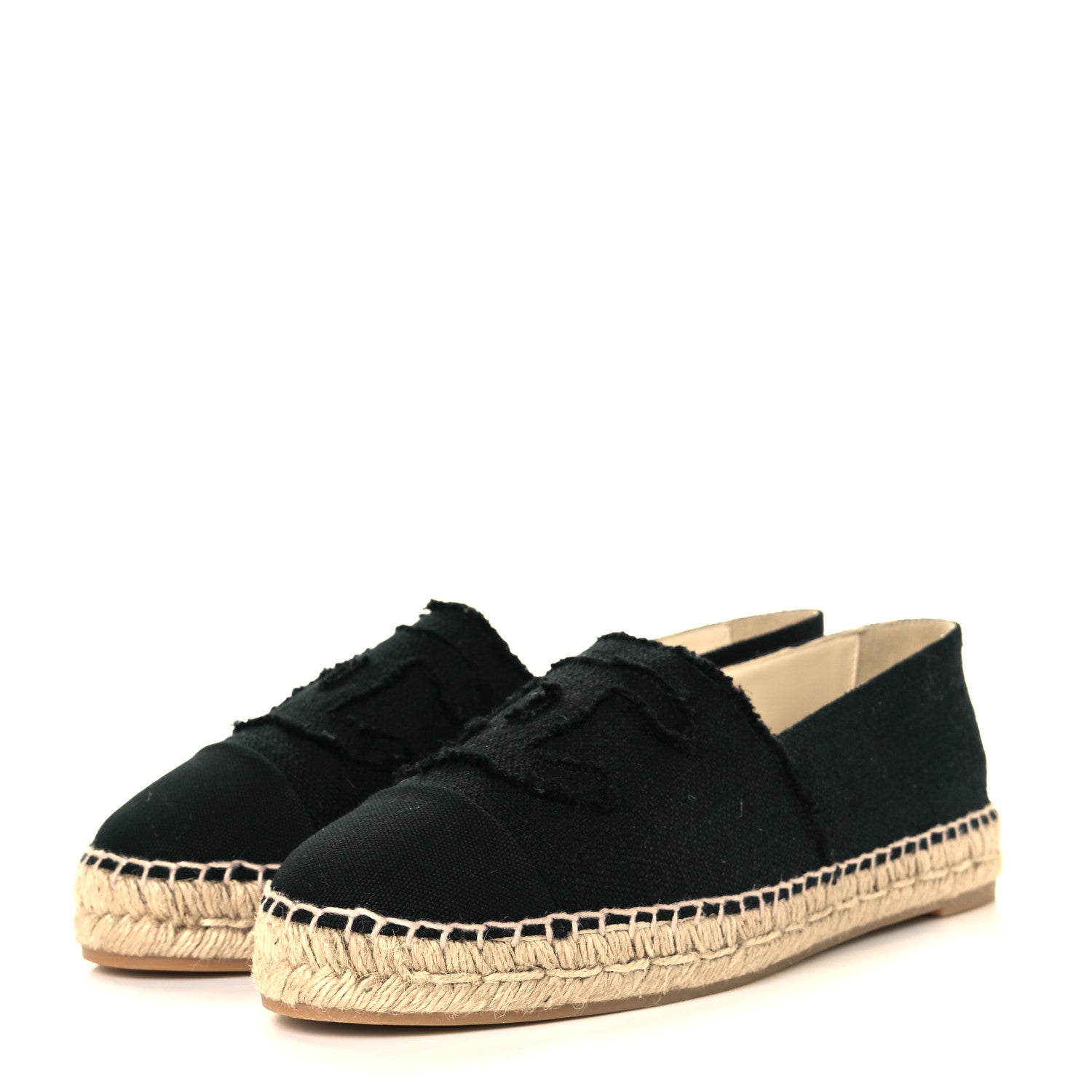 Chanel Denim Toile CC Espadrilles 41 Black 3 of 9