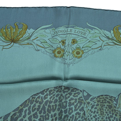 Hermes Silk Dip Dye Jungle Love Scarf 90 Menthol Canard Ocre 5 of 5