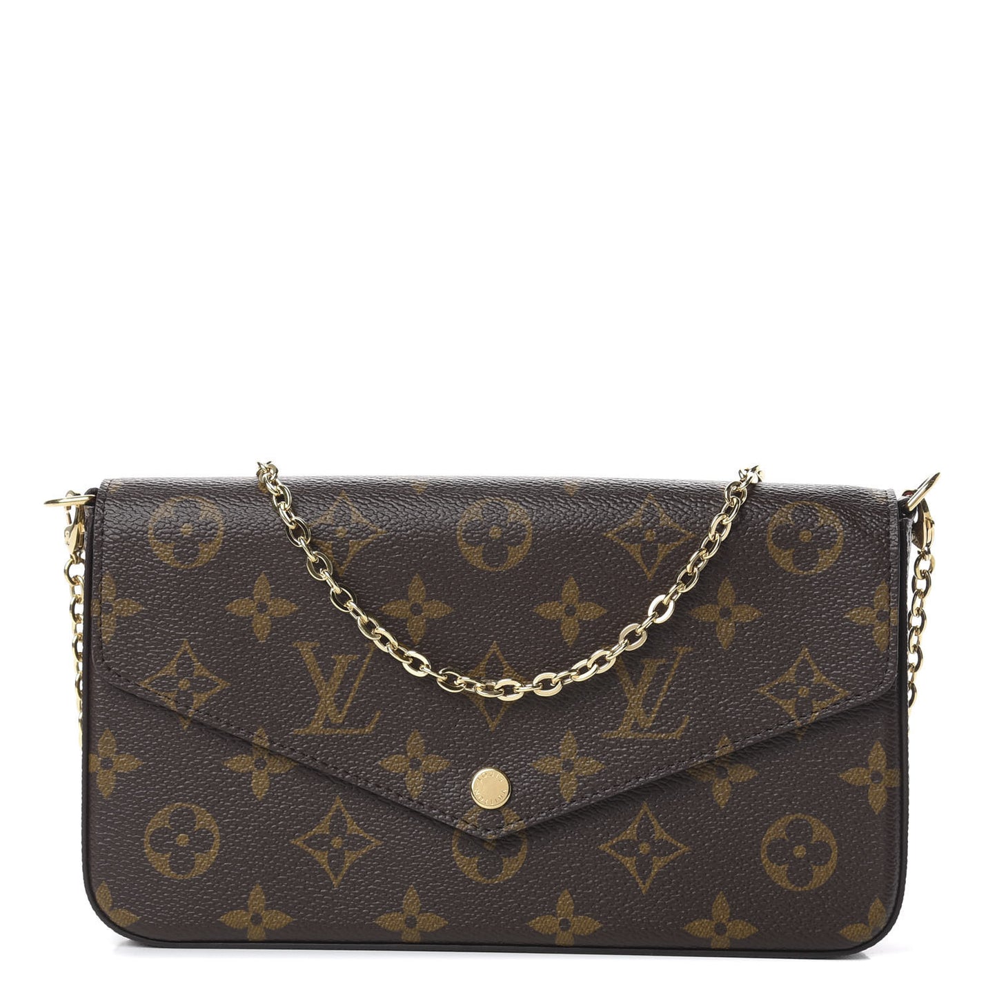 Monogram Pochette Felicie Chain Wallet Fuchsia