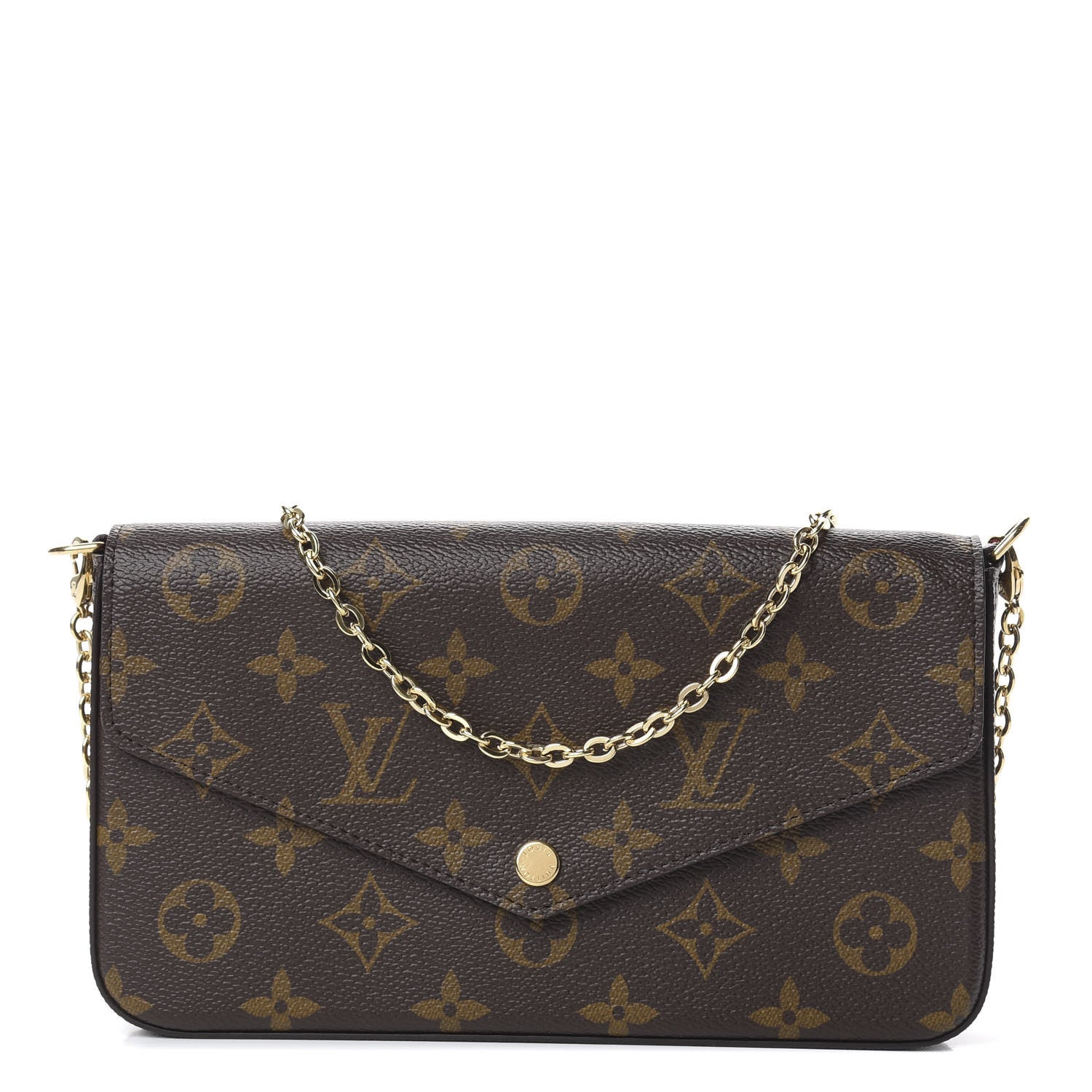 Louis Vuitton Monogram Pochette Felicie Chain Wallet Fuchsia 1 of 10