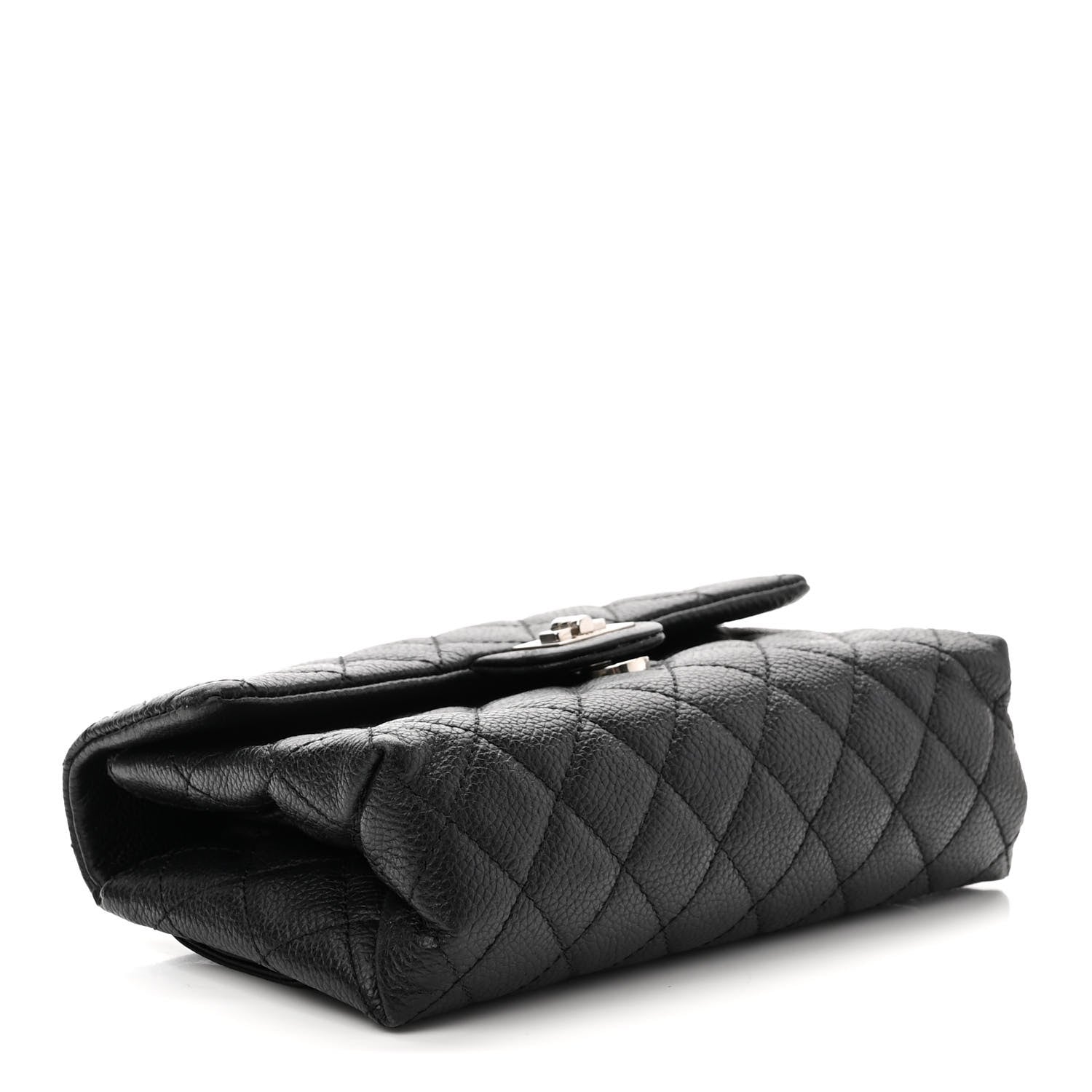Chanel Grained Calfskin Quilted 2.55 Reissue Flap Belt Bag Clutch Black 4 of 10