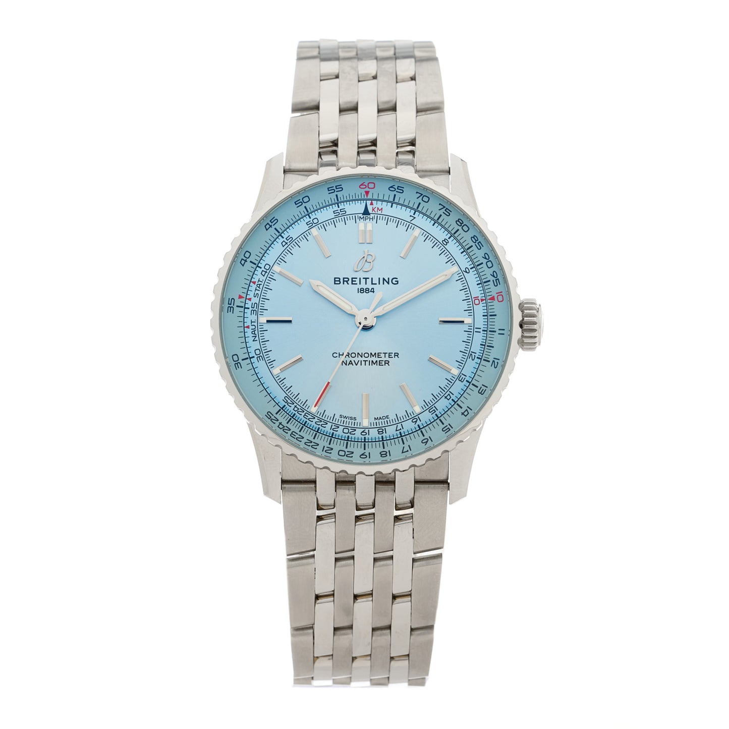 Stainless Steel 41mm Navitimer Automatic Watch Ice Blue A17329171C1A1