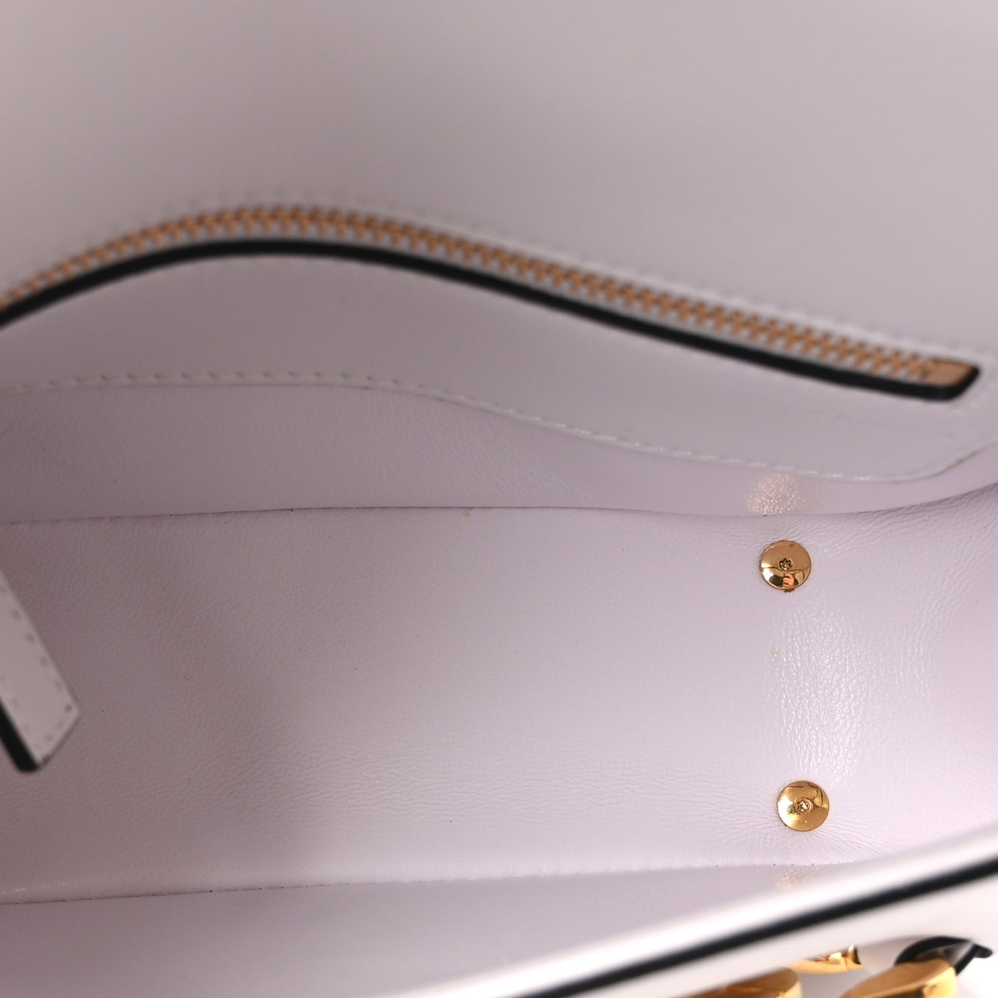 Calfskin Small Vlogo Chain Shoulder Bag Optic White