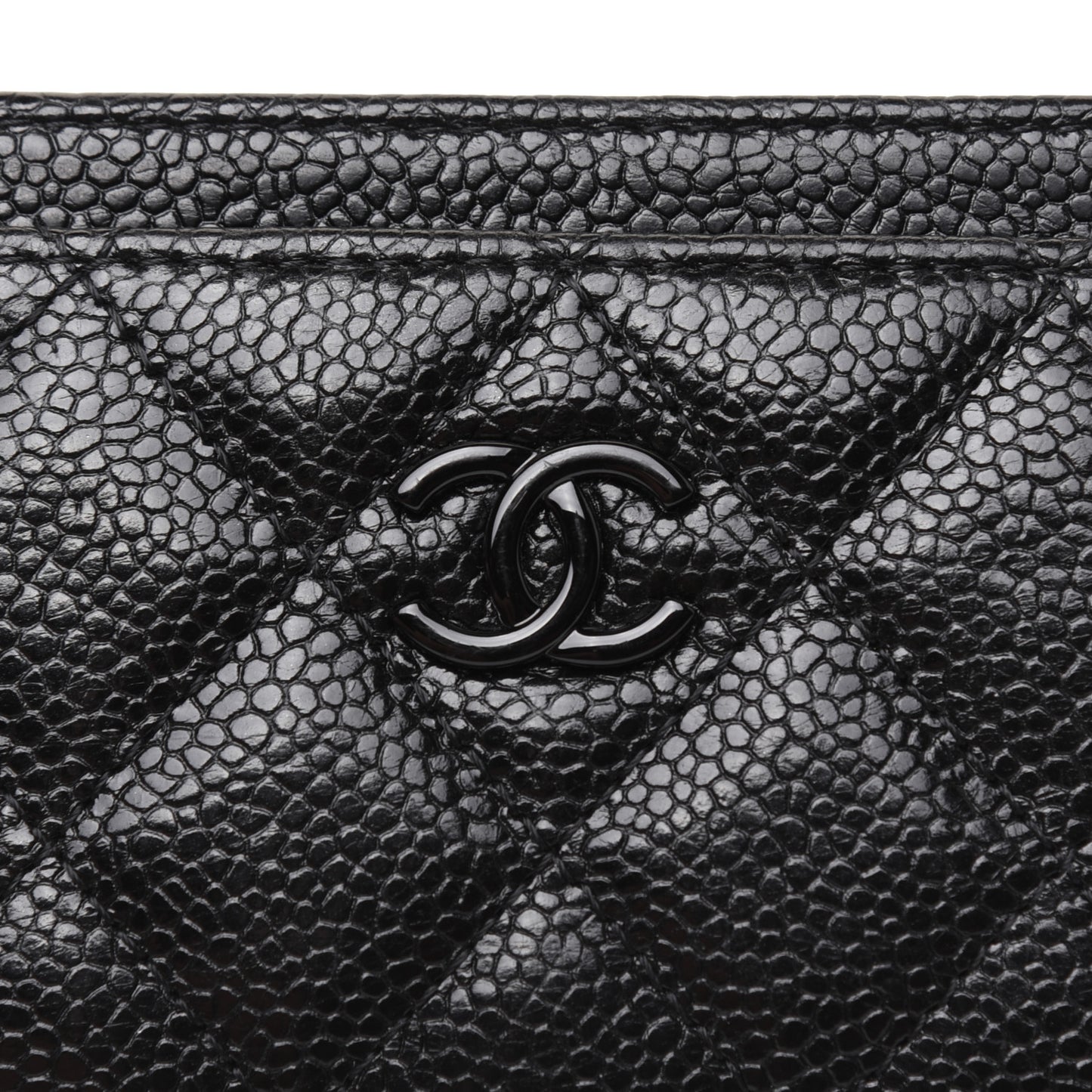Caviar Quilted Incognito Card Holder Black