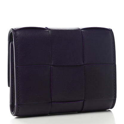Bottega Veneta Nappa Maxi Intrecciato Trifold Zip Wallet Grape 3 of 6