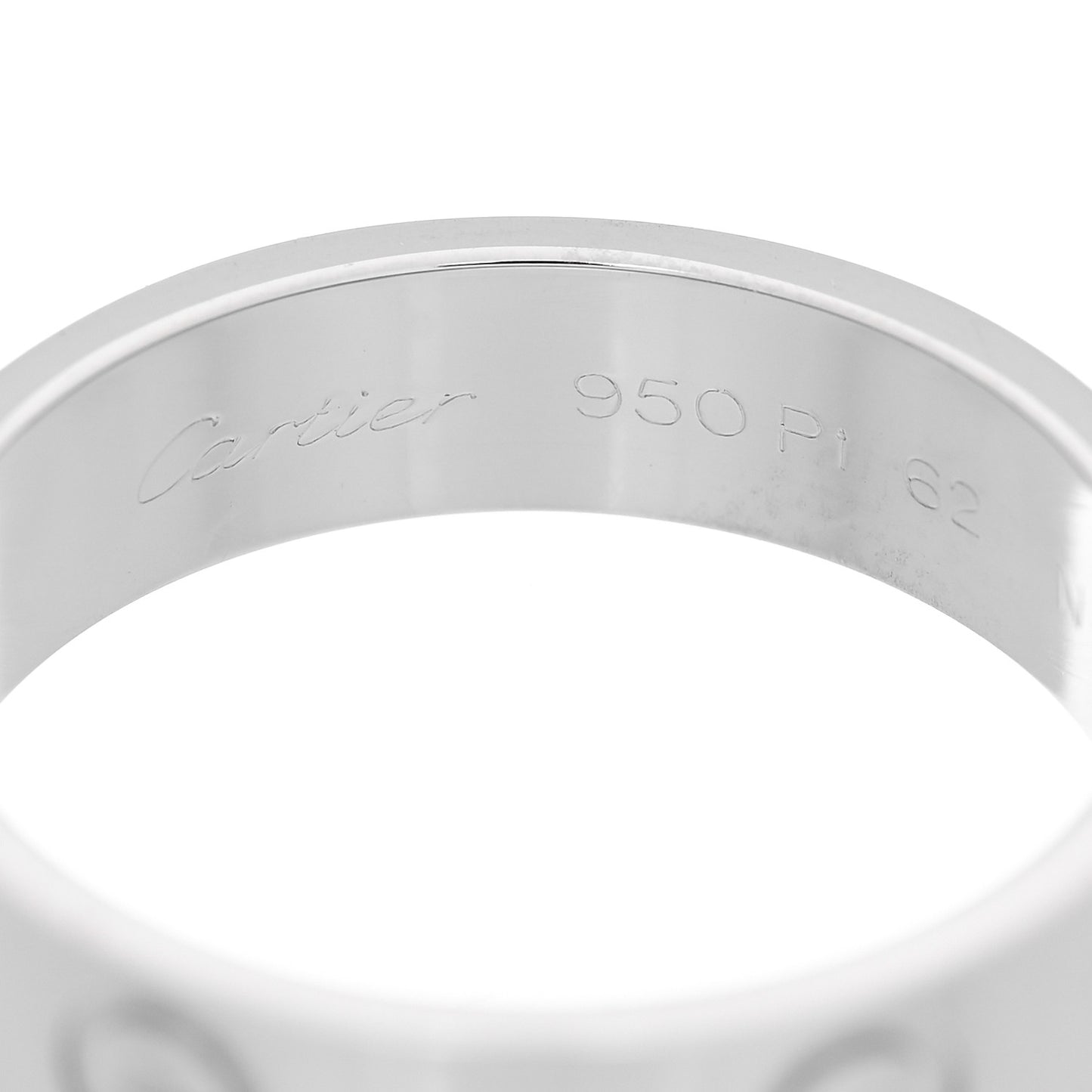 Platinum 5.5mm LOVE Ring 62 10