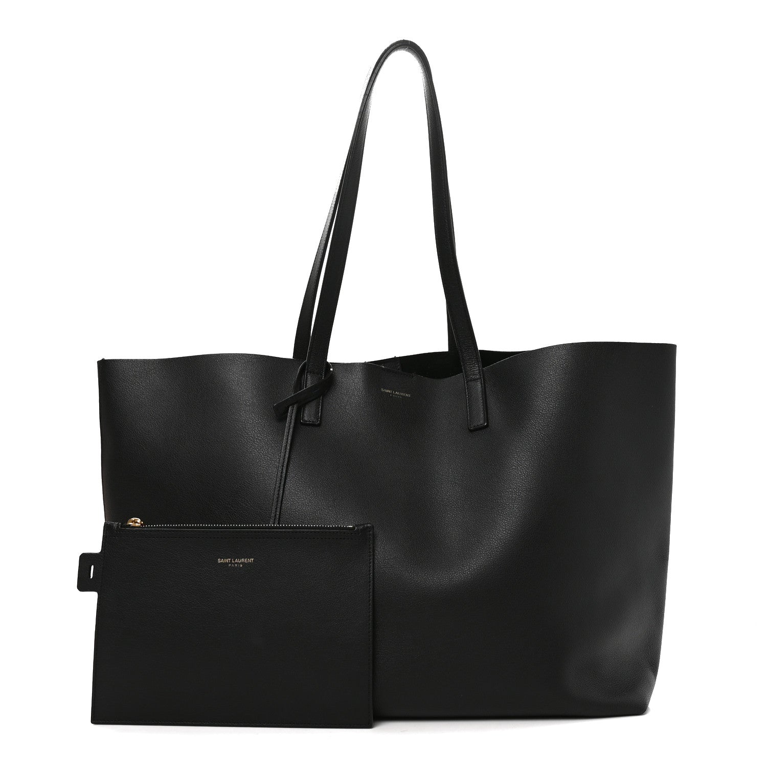 Saint Laurent Calfskin Large Shopping Tote Black 3 of 10