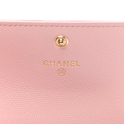 Chanel Caviar Quilted Crystal CC Flap Card Holder Pink 6 of 9