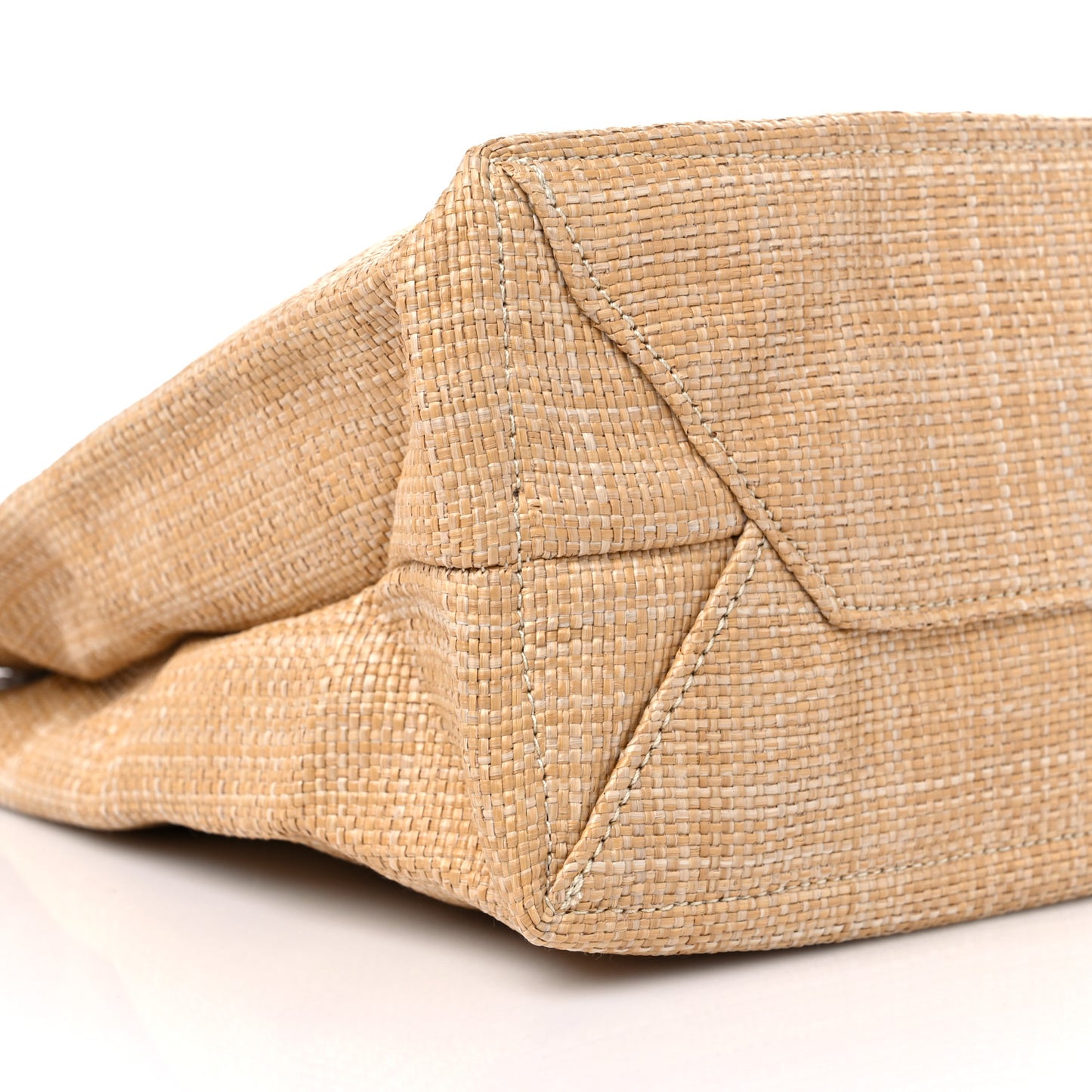Raffia Logo Tote Naturale