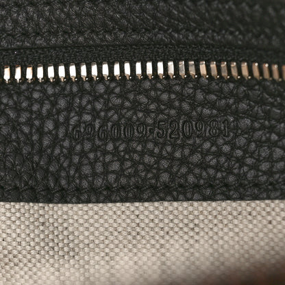 Gucci Piuma Calfskin Jumbo GG Embossed Medium Wristlet Messenger Bag Black 7 of 10