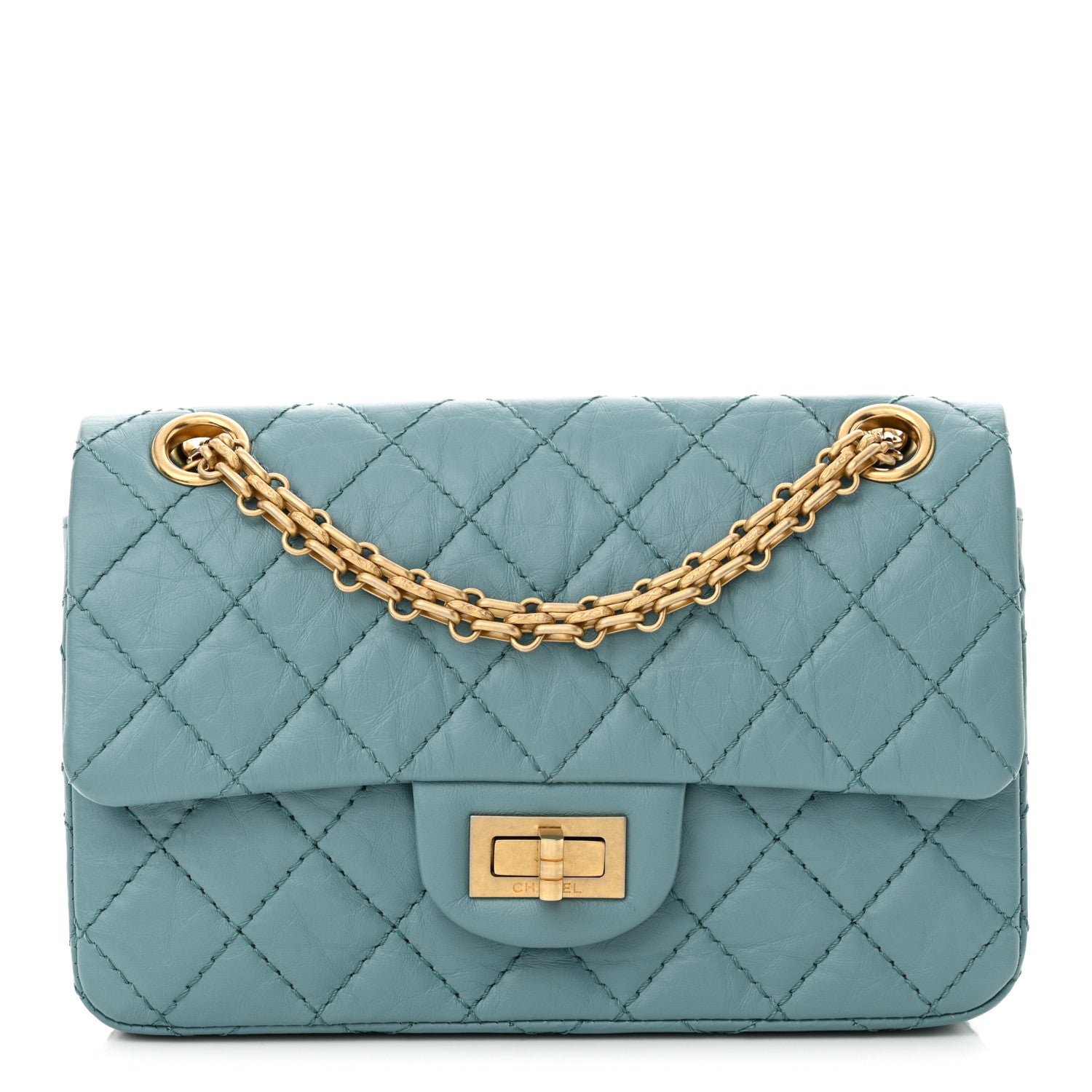 Chanel Aged Calfskin Quilted 2.55 Reissue Mini Flap Blue 1 of 10