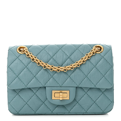 Chanel Aged Calfskin Quilted 2.55 Reissue Mini Flap Blue 1 of 10
