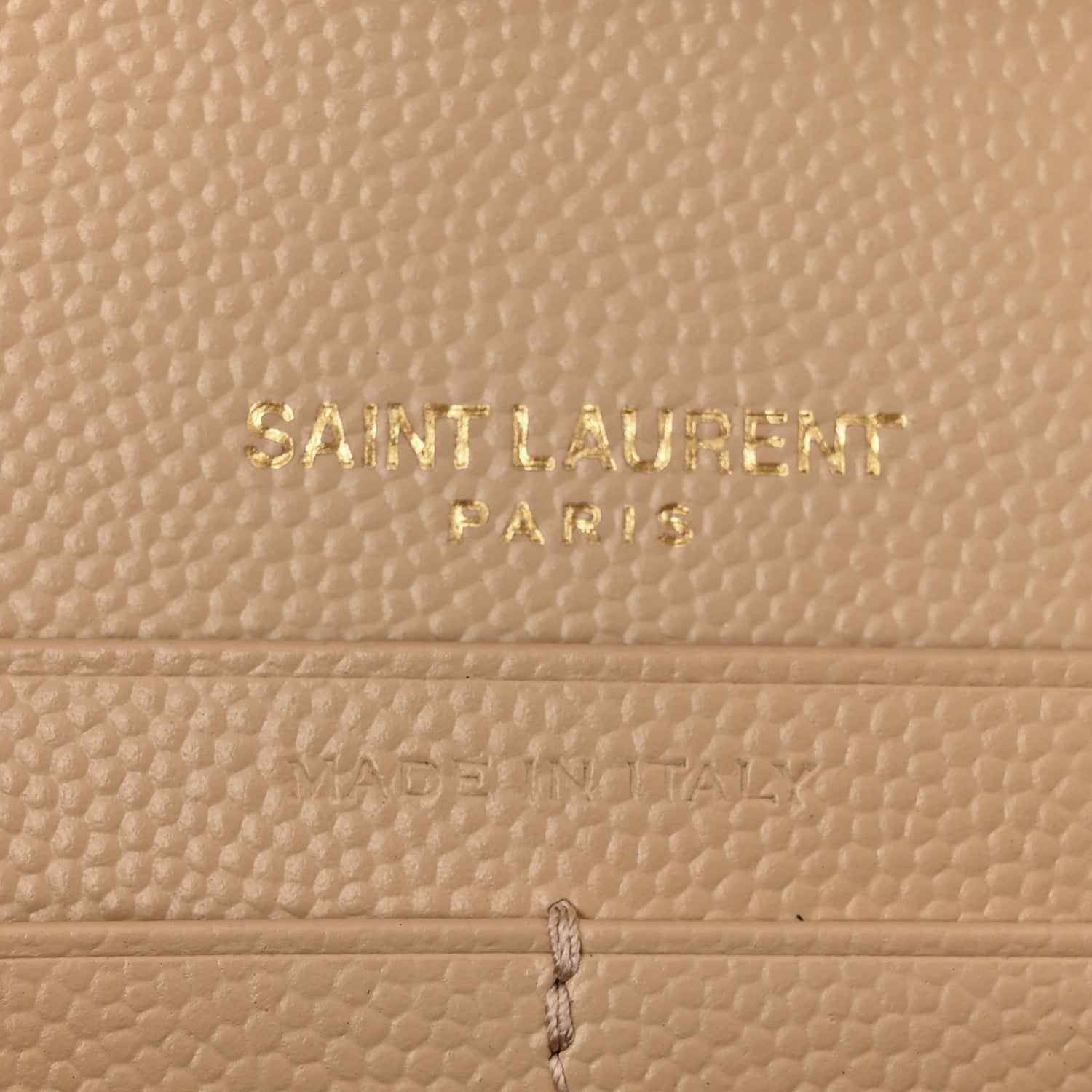 Saint Laurent Grain De Poudre Matelasse Chevron Monogram Chain Wallet Light Beige 7 of 13