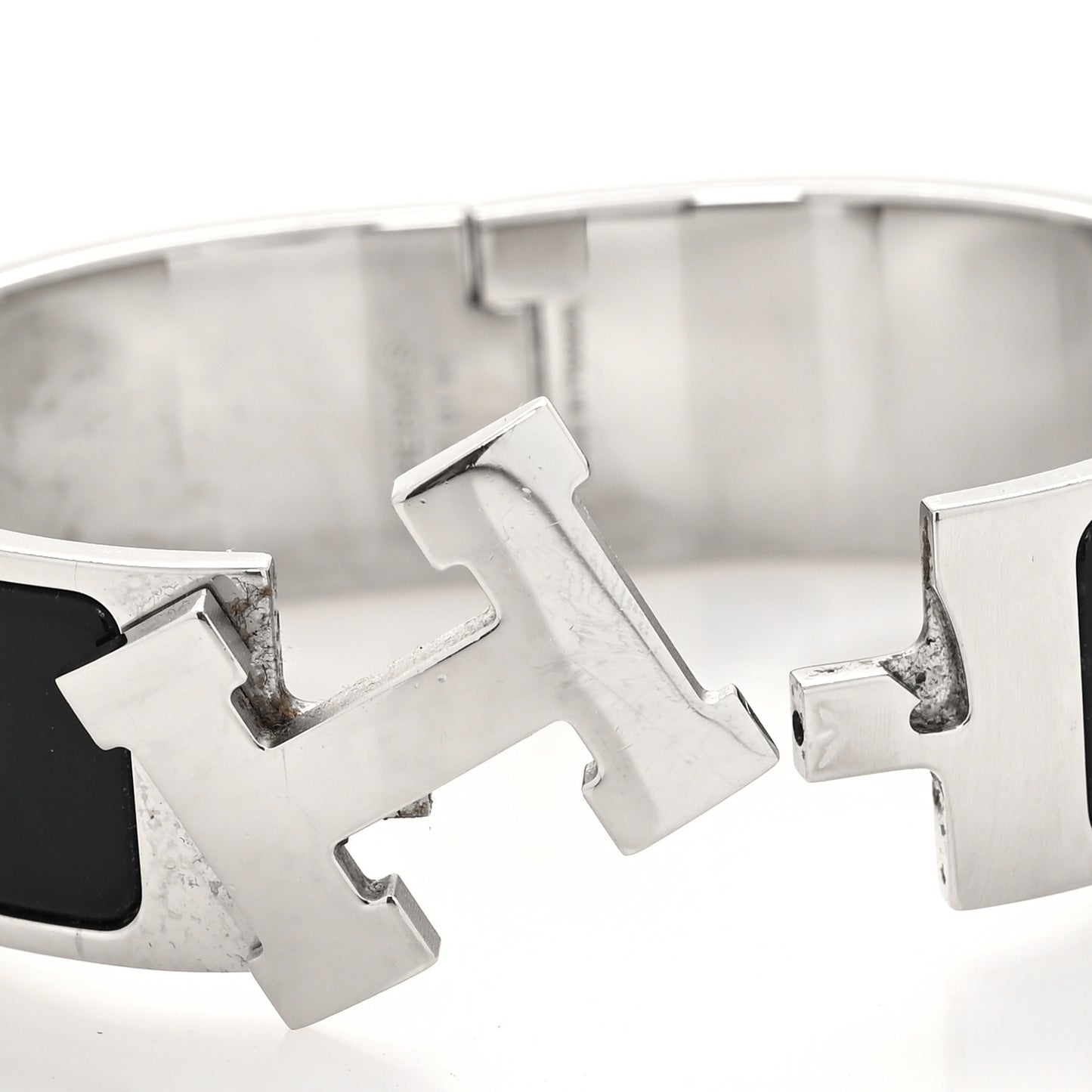 Enamel Wide Clic Clac H Bracelet GM Black