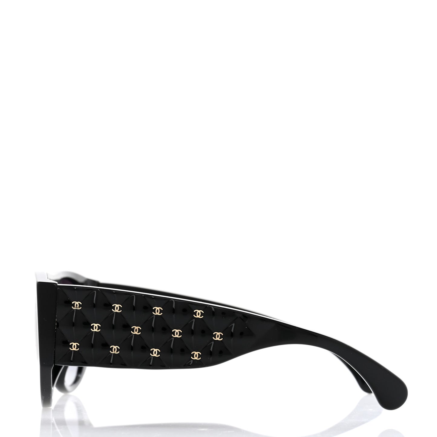 Acetate Quilted CC Pilot Sunglasses 71465 Black