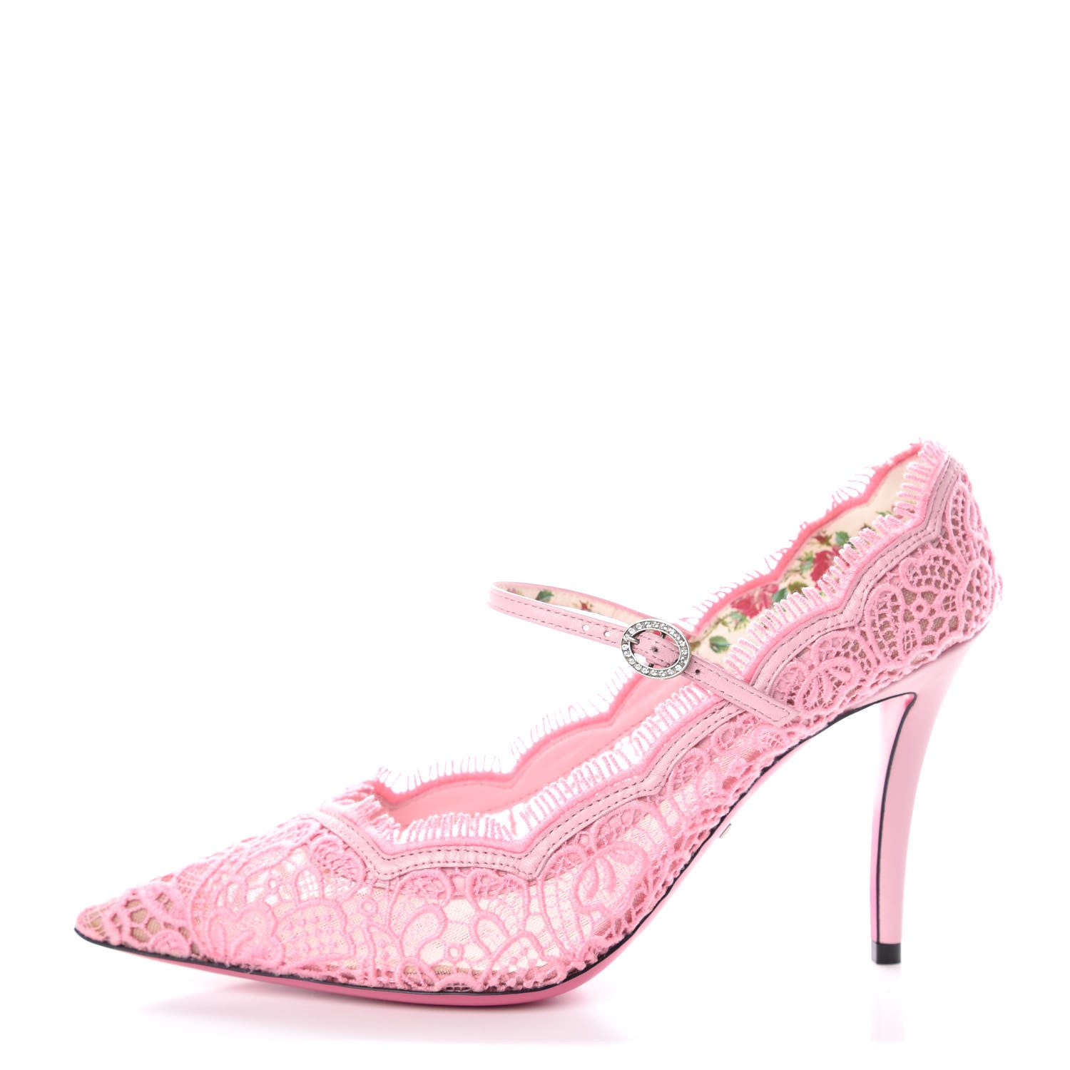 Gucci Lace Pizzo Venice Pumps 38.5 Sugar Pink 1 of 8