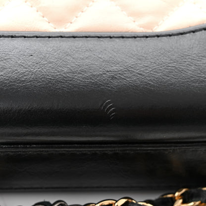 Chanel Aged Calfskin Quilted Small Gabrielle Clutch With Chain Beige Black 14 of 14