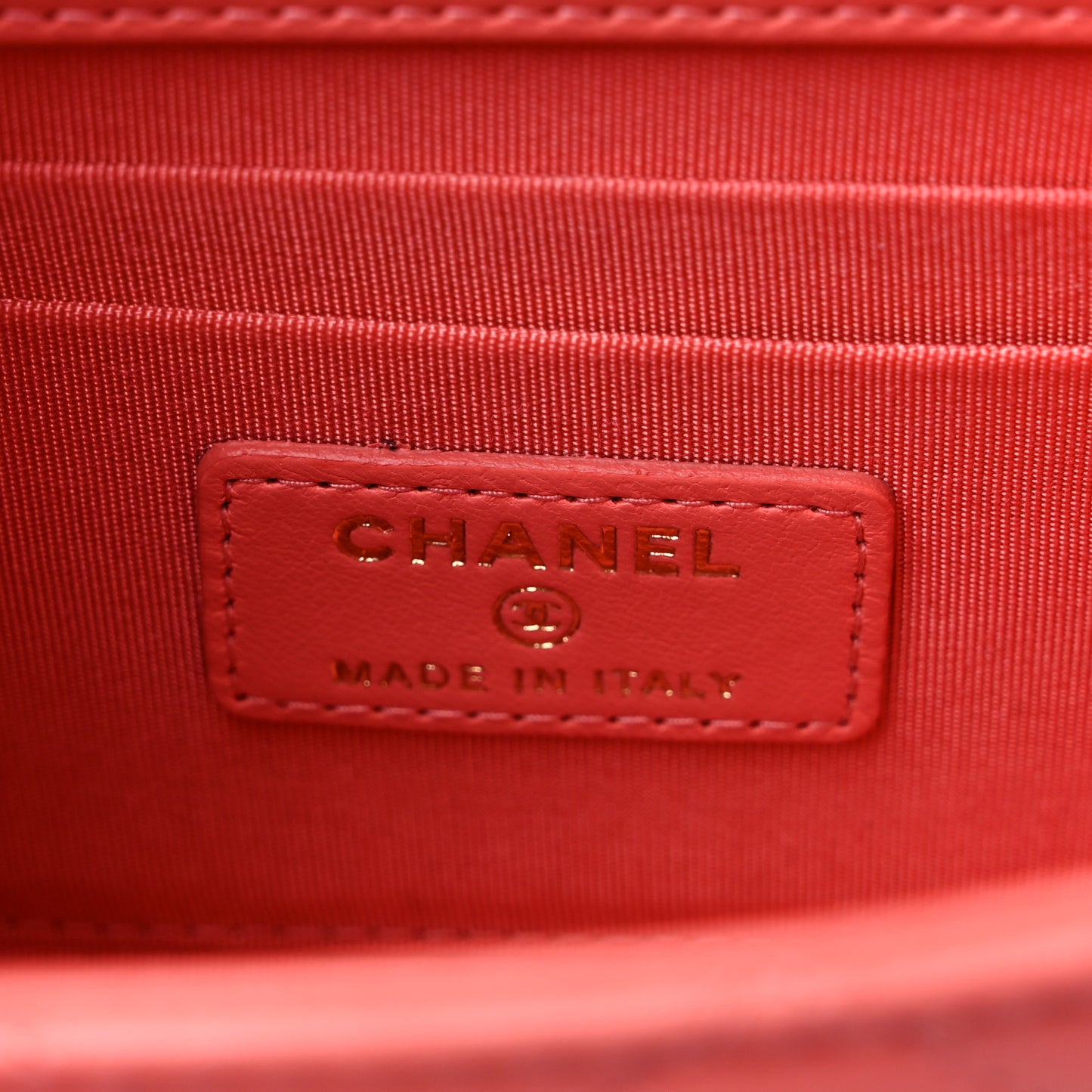 Lambskin Quilted Mini Trendy CC Clutch With Chain Coral Pink