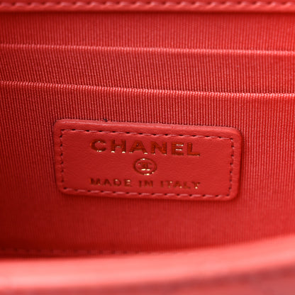 Chanel Lambskin Quilted Mini Trendy CC Clutch With Chain Coral Pink 6 of 10