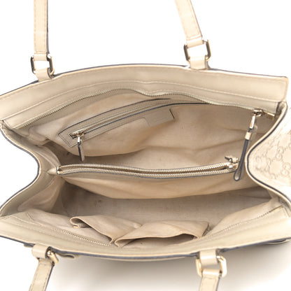 Gucci Guccissima Medium Mayfair Tote Off White 5 of 16