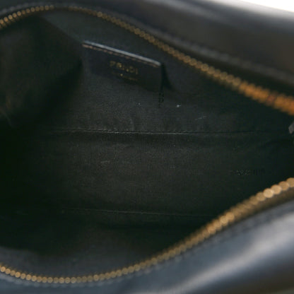 Fendi Glazed Fabric Vitello Century FF 1974 Stamp Patch Mini Camera Case Mogano Panna Black 6 of 11