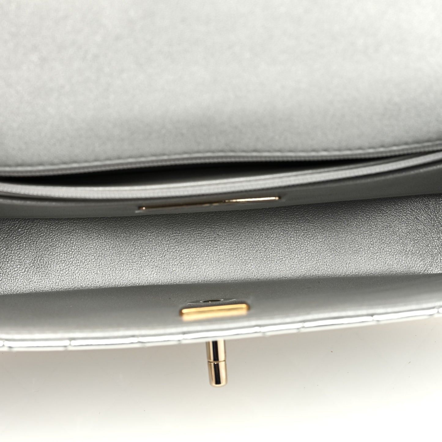 Mirror Calfskin Metallic Calfskin Medium Hollywood Boulevard Flap With Star Coin Purse Silvery