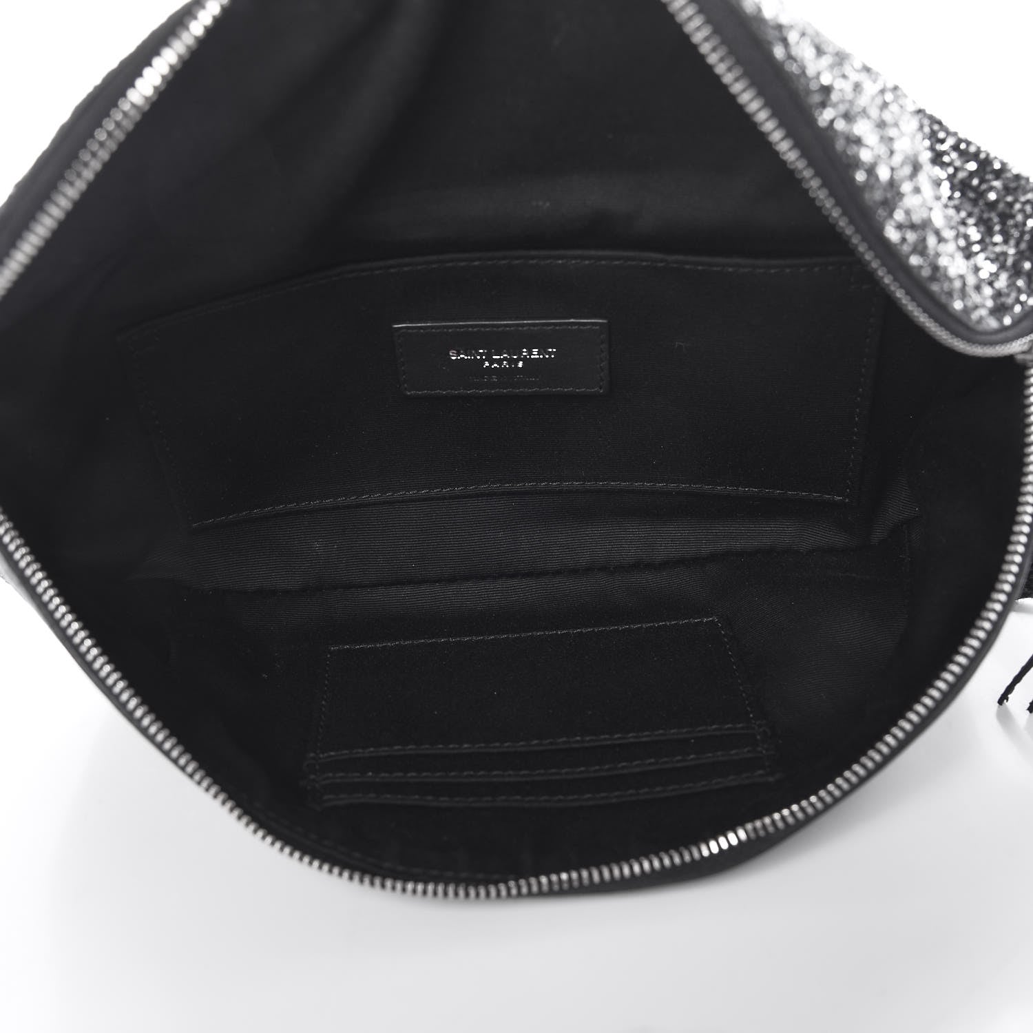 Saint Laurent Lambskin Glitter Belt Bag Metallic Black 5 of 6