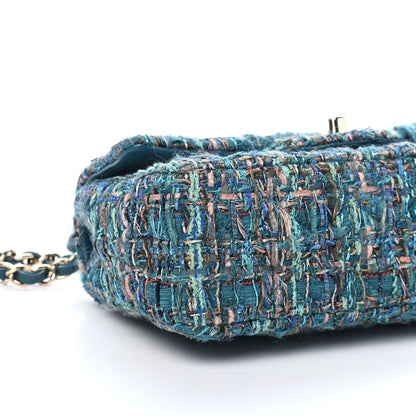 Chanel Tweed Quilted Egyptian Mini Rectangular Flap Turquoise 8 of 9