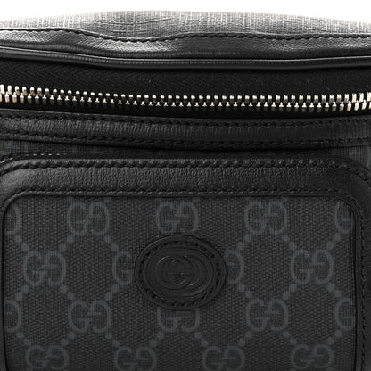 Gucci GG Supreme Monogram Textured Calfskin Retro Interlocking G Belt Bag Black 8 of 10
