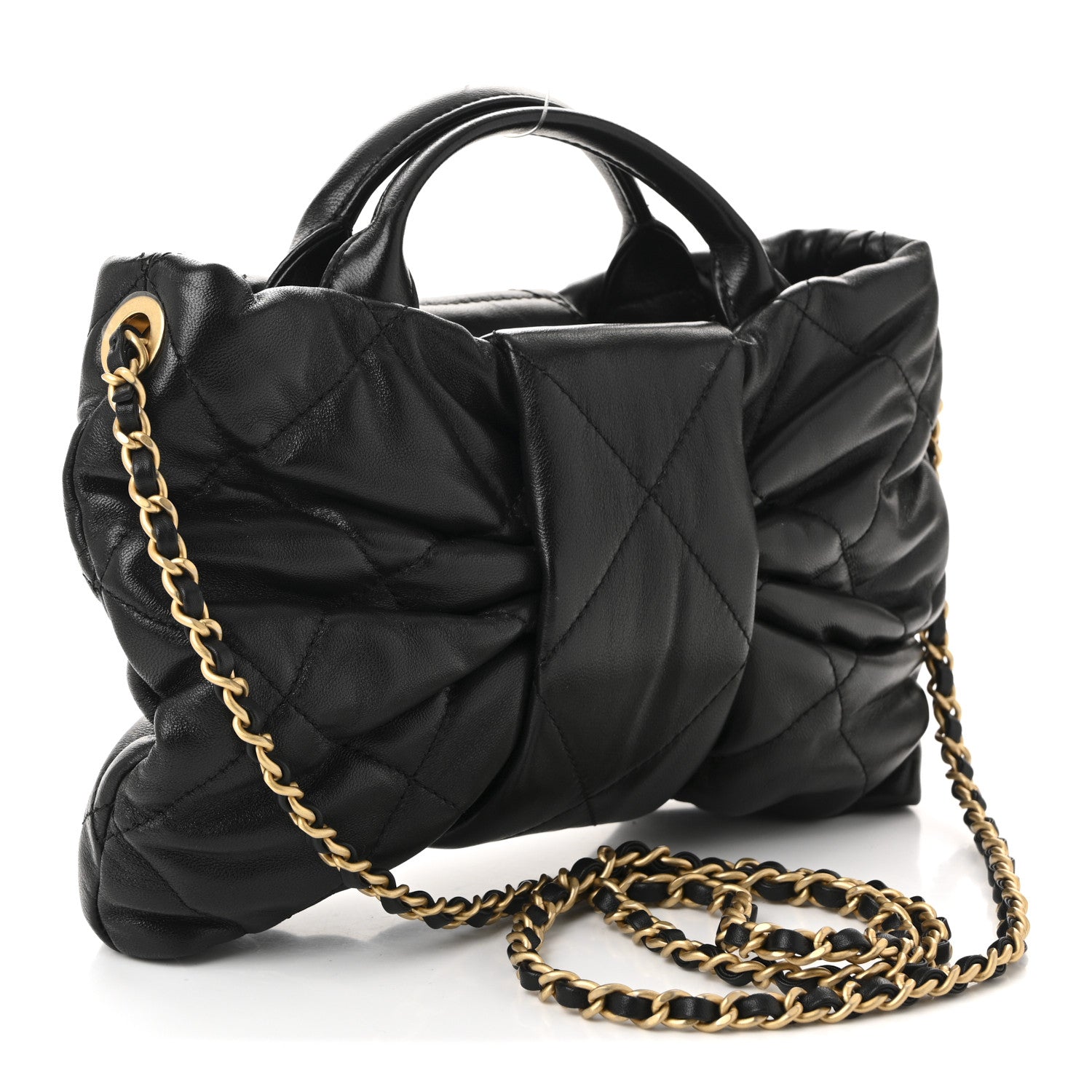 Chanel Lambskin Quilted Mini Bow Bag Black 3 of 10
