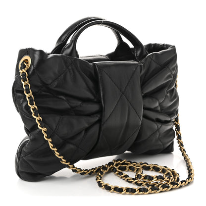 Chanel Lambskin Quilted Mini Bow Bag Black 3 of 10
