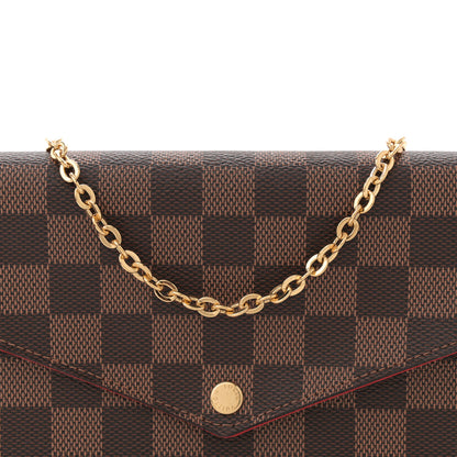 Louis Vuitton Damier Ebene Pochette Felicie Chain Wallet 8 of 11