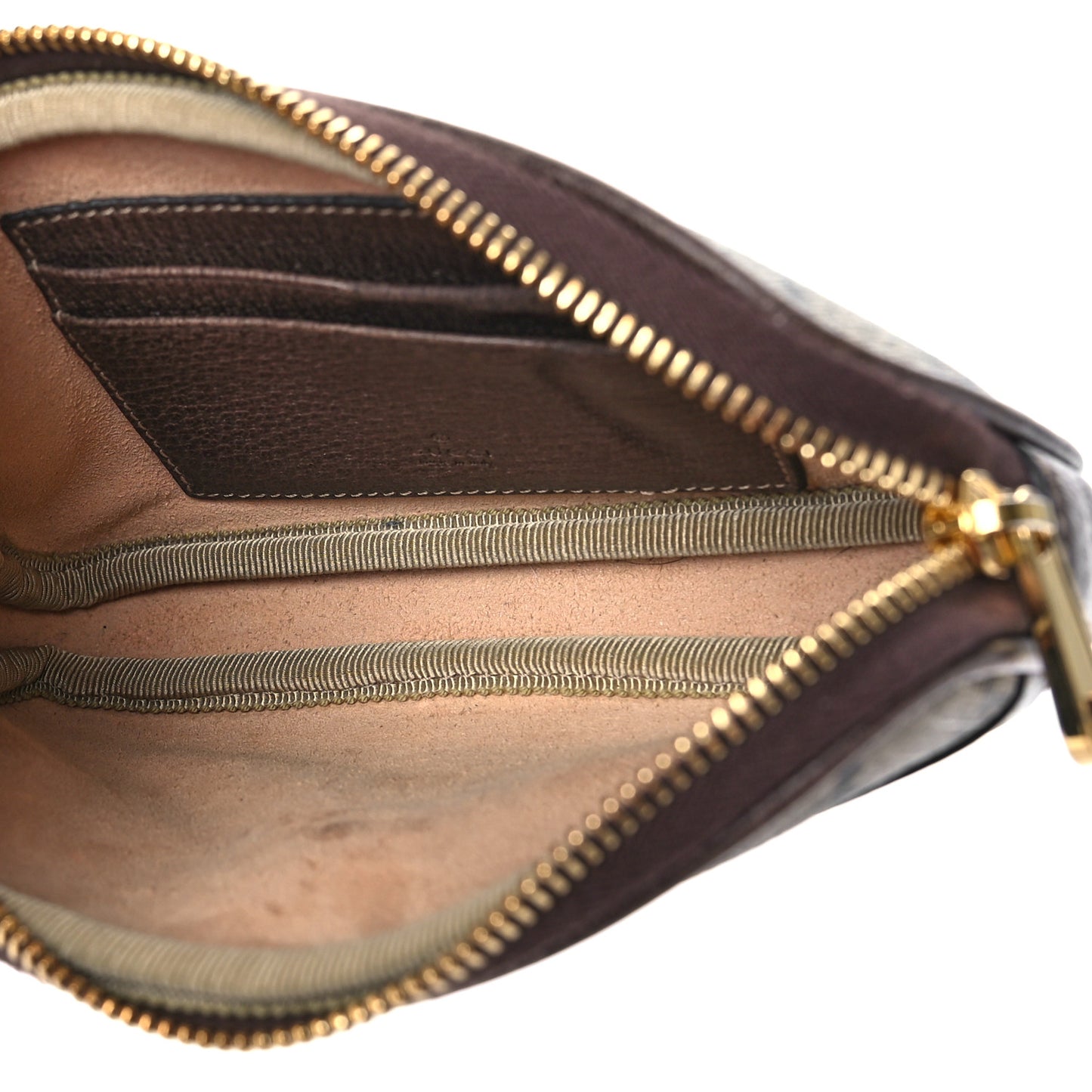 GG Supreme Monogram Ophidia Phone Case Wristlet Brown