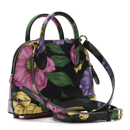 Balenciaga Smooth Calfskin Lush Floral Print XXS Ville Top Handle Bag Black Multicolor 3 of 9