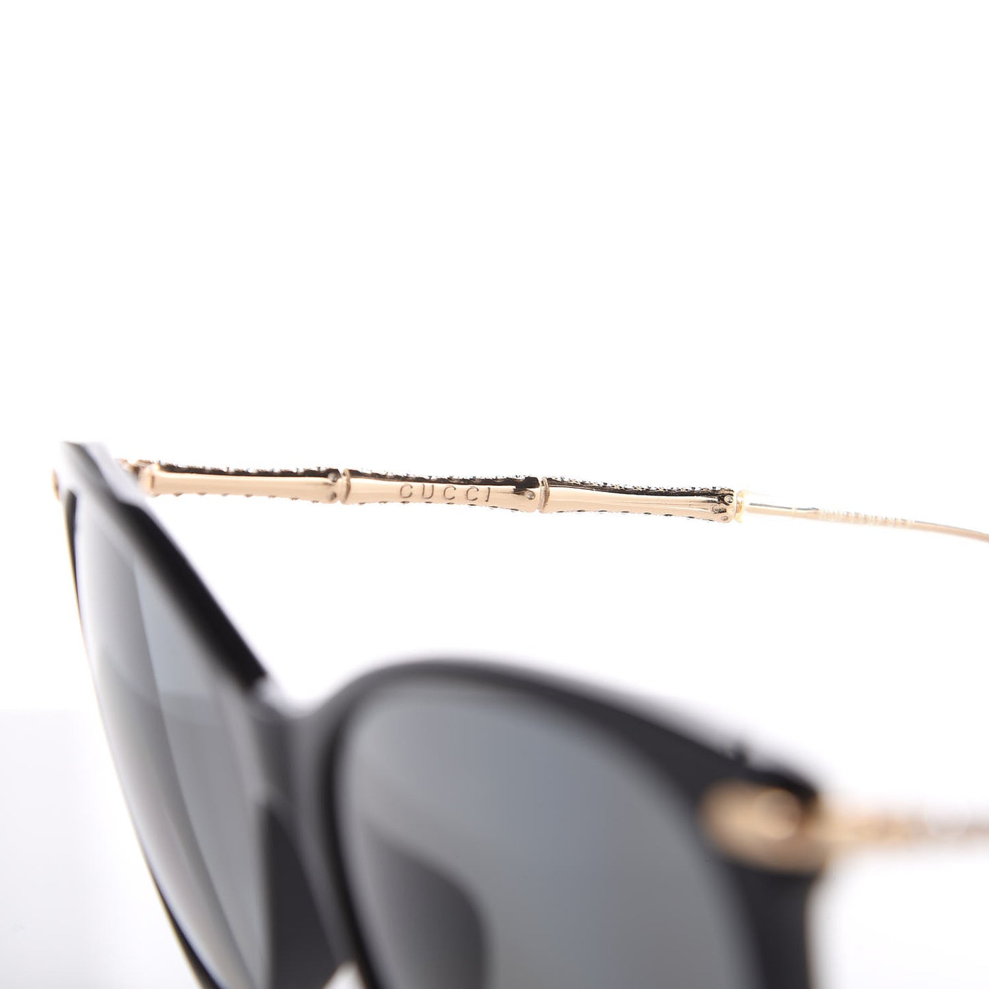 Crystal Bamboo Cat Eye GG 3777/N/F/S Sunglasses Gold