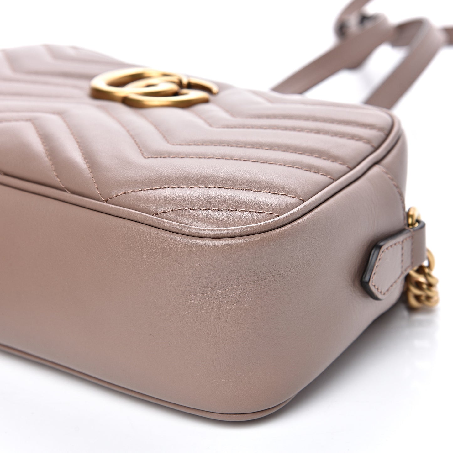 Calfskin Matelasse Small GG Marmont Chain Shoulder Bag Porcelain Rose