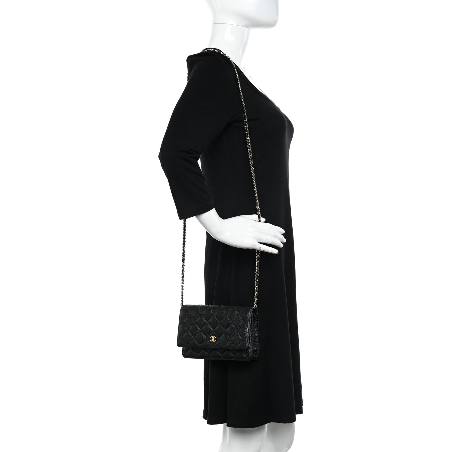 Chanel Caviar Quilted Wallet on Chain WOC Black 2 of 12