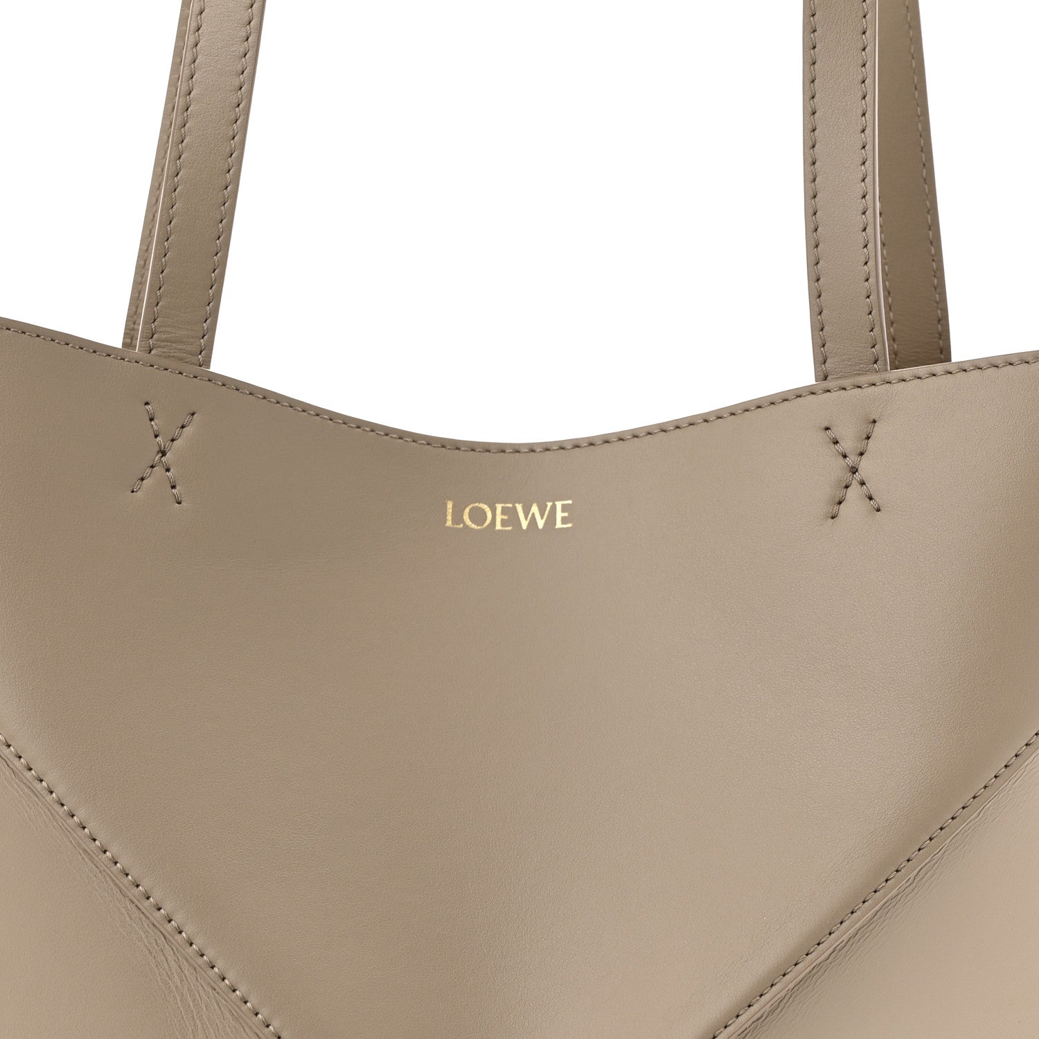 Loewe Shiny Calfskin Medium Puzzle Fold Tote Sand 8 of 11