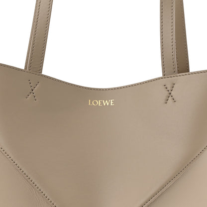 Loewe Shiny Calfskin Medium Puzzle Fold Tote Sand 8 of 11