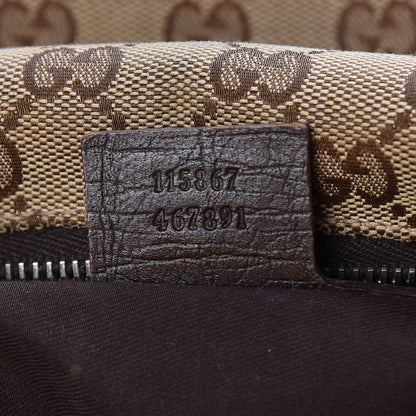 Gucci Monogram Medium Horsebit Chain Hobo Dark Brown 7 of 13