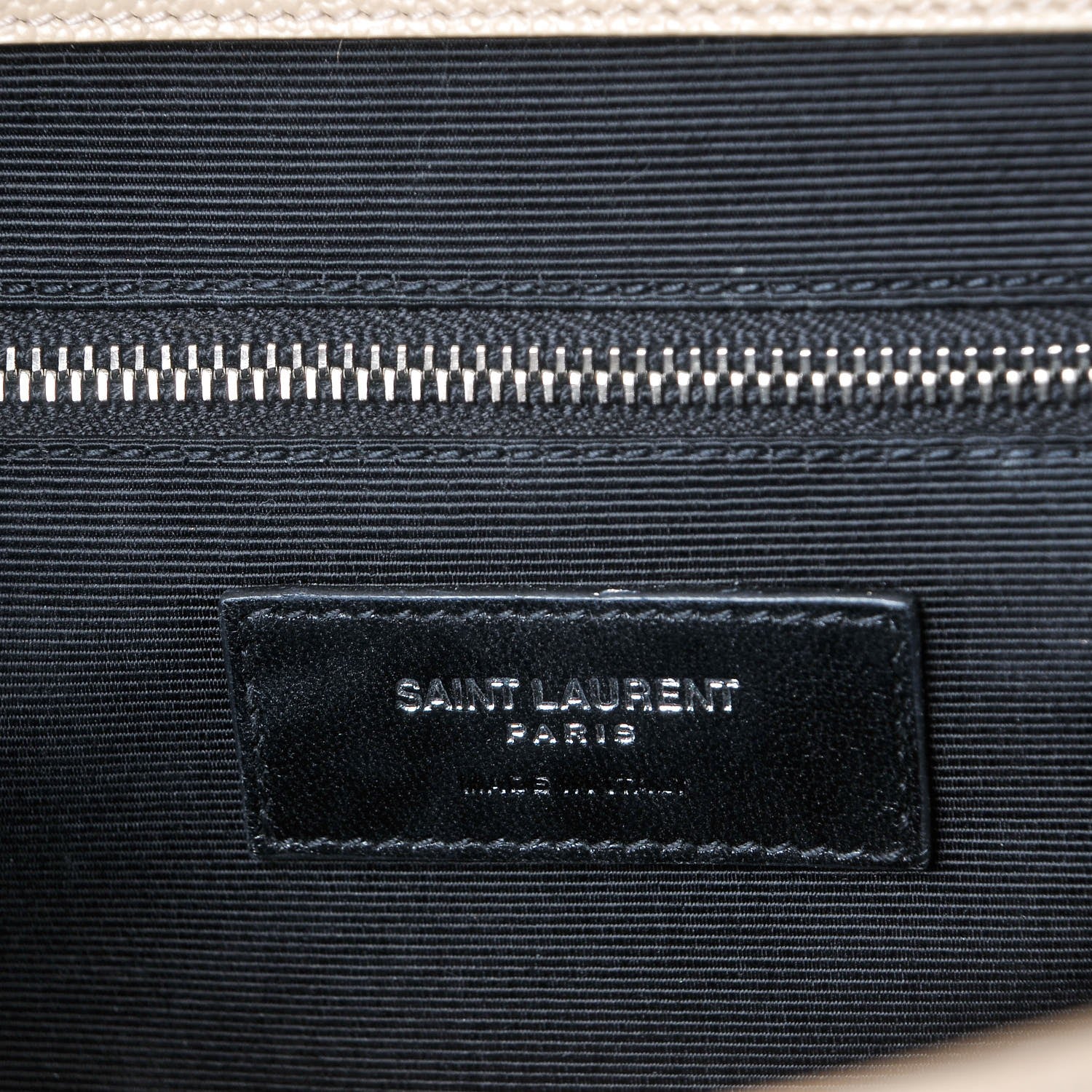 Saint Laurent Grain De Poudre Mixed Matelasse Large Triquilt Monogram Satchel Nude Powder 6 of 7
