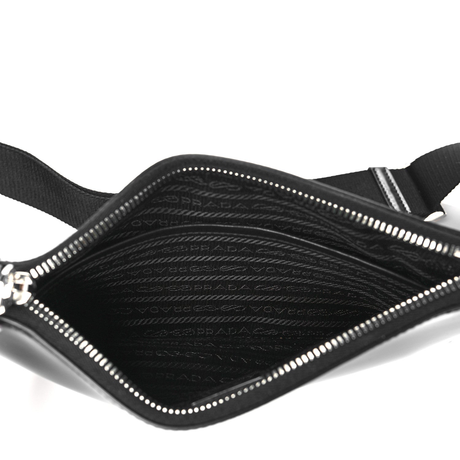 Prada Spazzolato Pocket Pouch Shoulder Bag Black 4 of 10